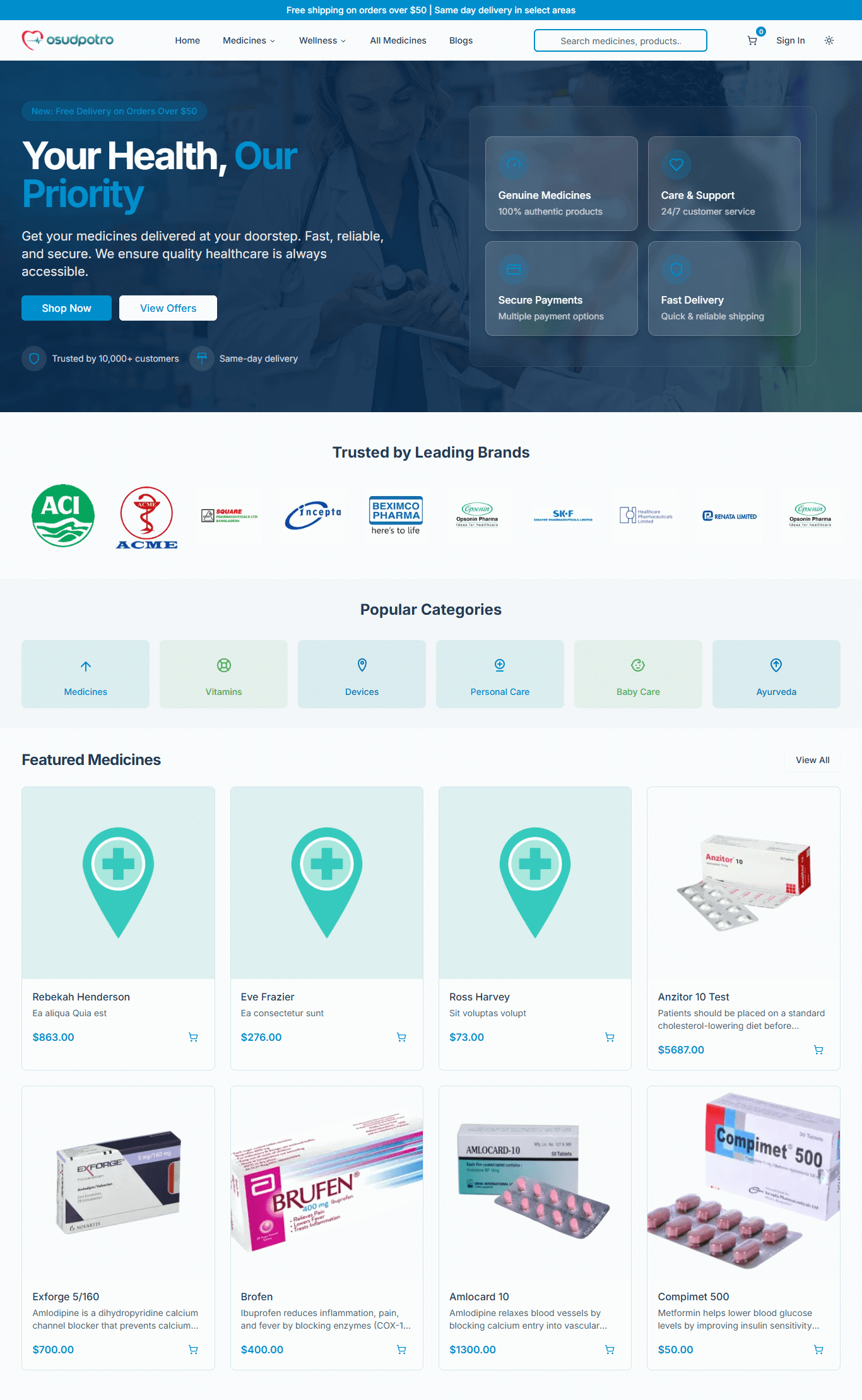 OsudPotro - Medicine E-Commerce shop screenshot 1