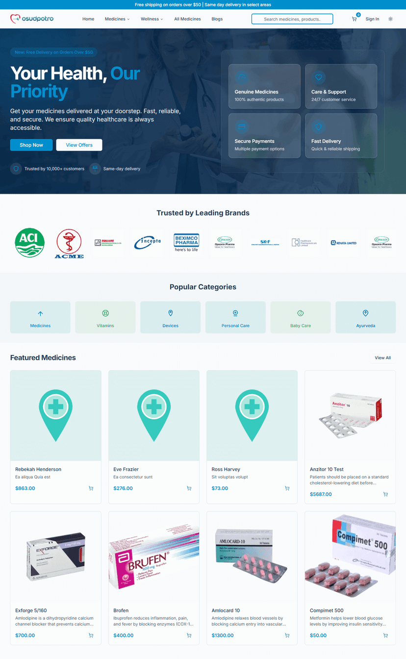 OsudPotro - Medicine E-Commerce shop